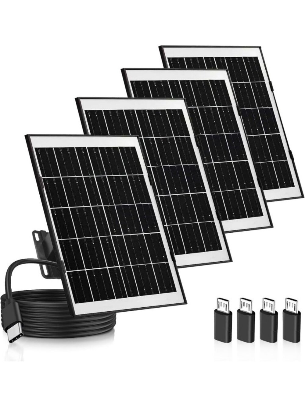4 Pack Solar Panel Charger for Arlo Cameras - 8W Outdoor Power Supply